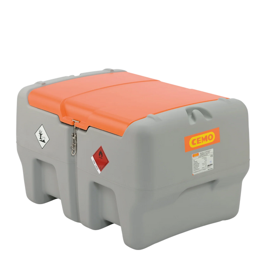 CEMO DT-Mobil Easy 440 Liter mit geöffnetem Klappdeckel und Automatik-Zapfpistole
