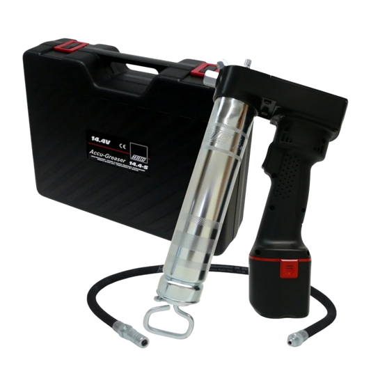 Mato 18V Akku-Fettpresse für 400g Lube-Shuttle und Standardkartuschen; kabellose Hochdruck-Fettpresse