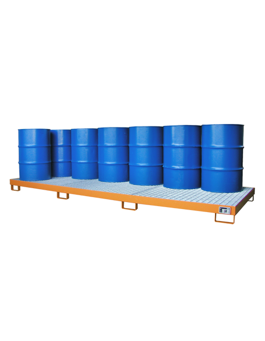 Bauer Südlohn Auffangwanne Typ AW-12 für 12 Fässer aus Stahl mit verzinktem Gitterrost