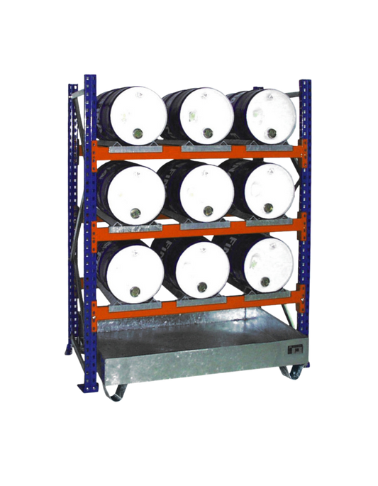 Bauer Südlohn Fassregal Serie 3000 mit integrierter Auffangwanne für 200 Liter Fässer