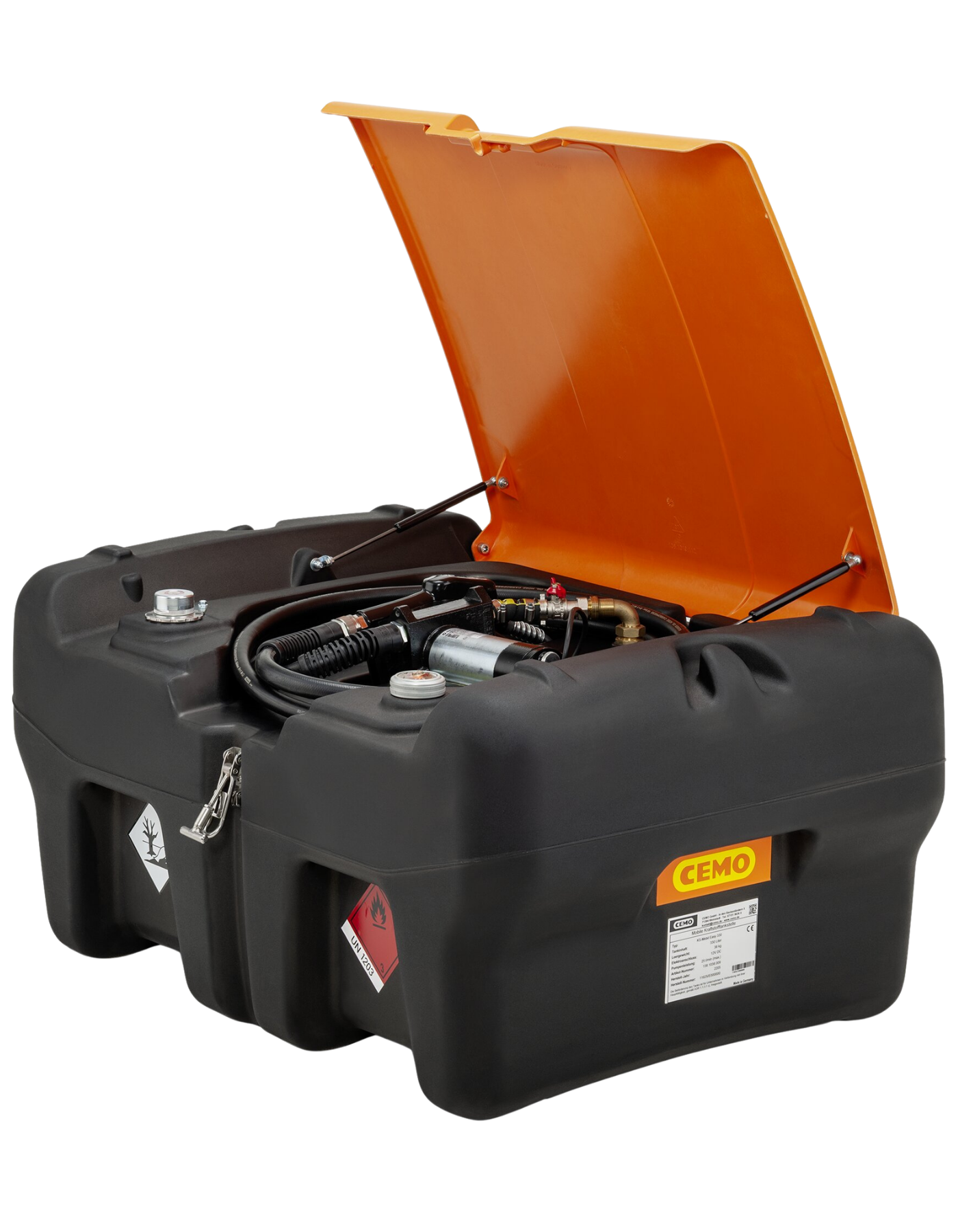 CEMO KS Mobil EASY 330 Liter Seitenansicht mit offener Klappe
