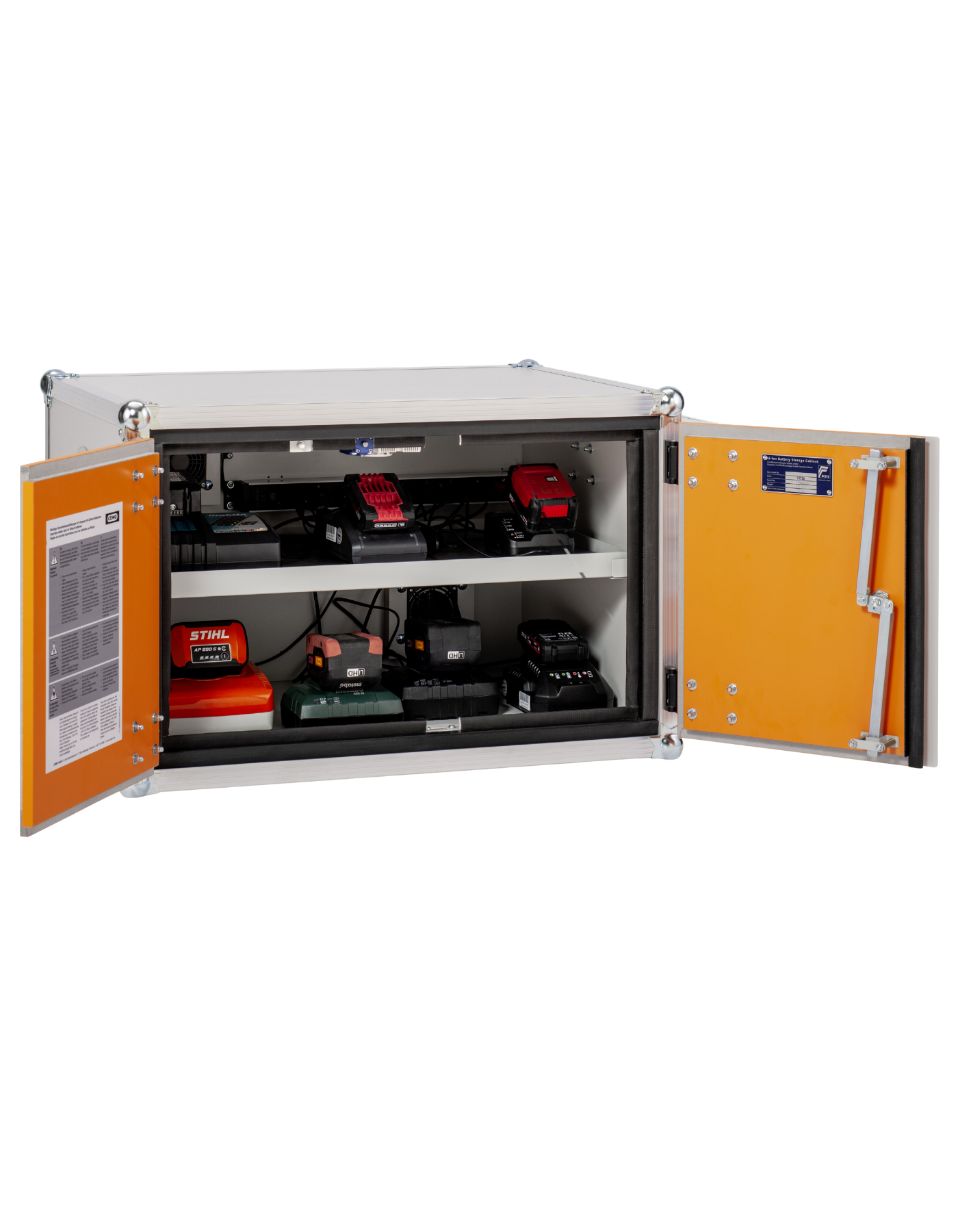 CEMO Premium Plus brandschutzgeprüfter Lithium-Ionen Akku-Ladeschrank für maximale Betriebssicherheit.