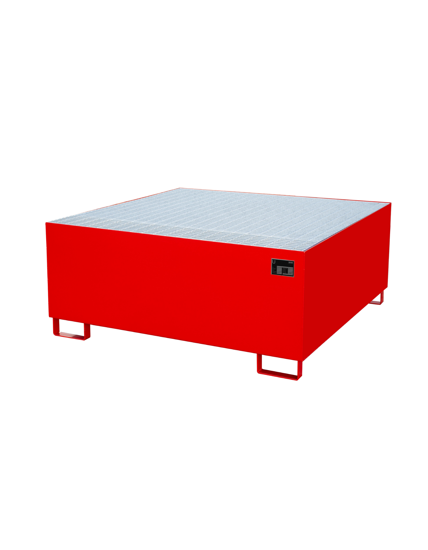 BAUER Stahl-Auffangwanne aus 3 mm Stahlblech für 1 IBC; mit integrierten Staplertaschen für den einfachen internen Transport per Stapler.