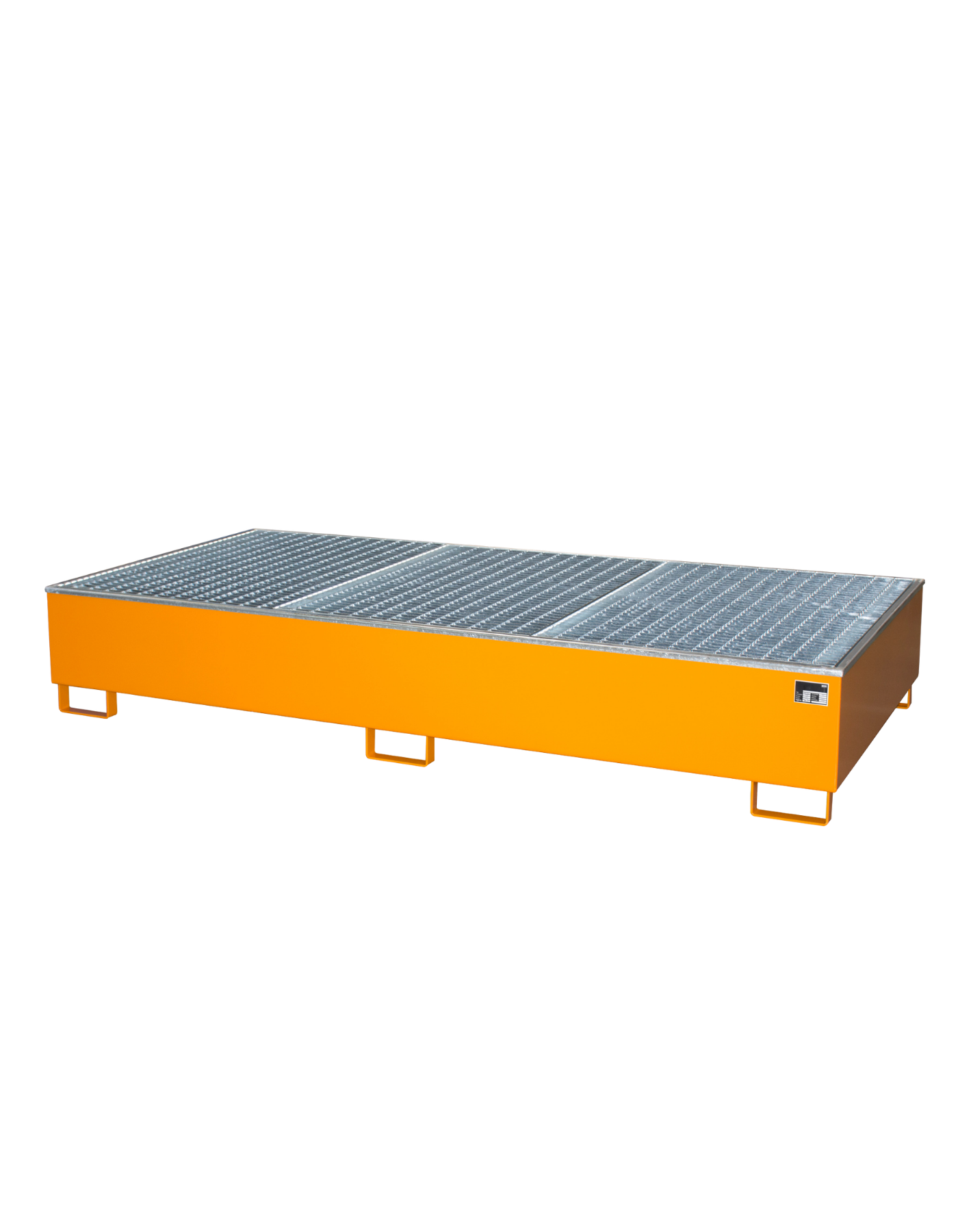 BAUER Stahl-Auffangwanne Typ AW für 2x 1000L IBC mit herausnehmbarem verzinktem Gitterrost.