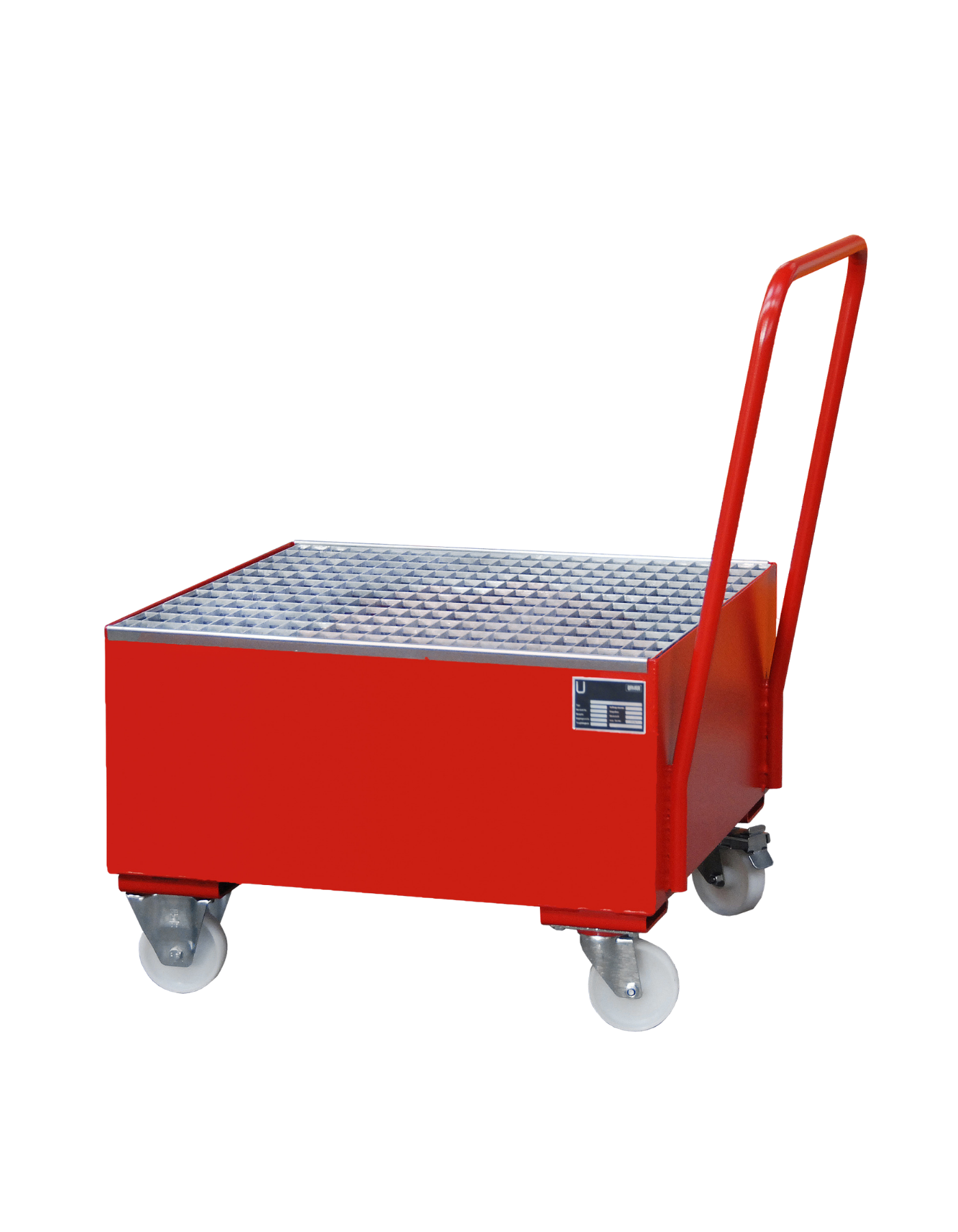 BAUER Mobile Stahl-Auffangwanne für ein 200 Liter Fass; flüssigkeitsdicht verschweißt und zertifiziert gemäß StawaR für wassergefährdende Stoffe.