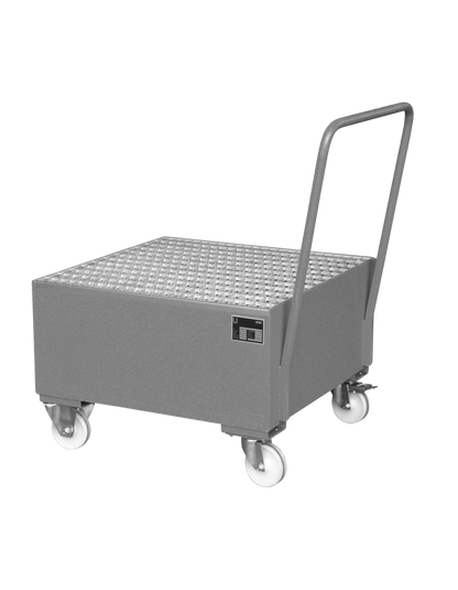 BAUER Mobile Stahl-Auffangwanne  Typ 2004 von Bauer Südlohn fahrbar für zwei 200 Liter Fässer