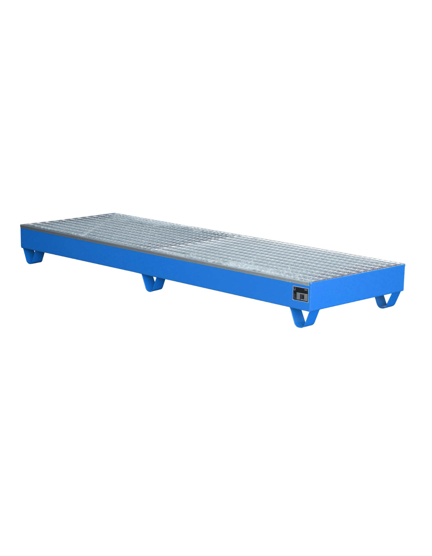 BAUER Stahl-Auffangwanne aus 3 mm Stahlblech für 4 Fässer; mit integrierten Staplertaschen für den sicheren internen Transport per Gabelstapler.