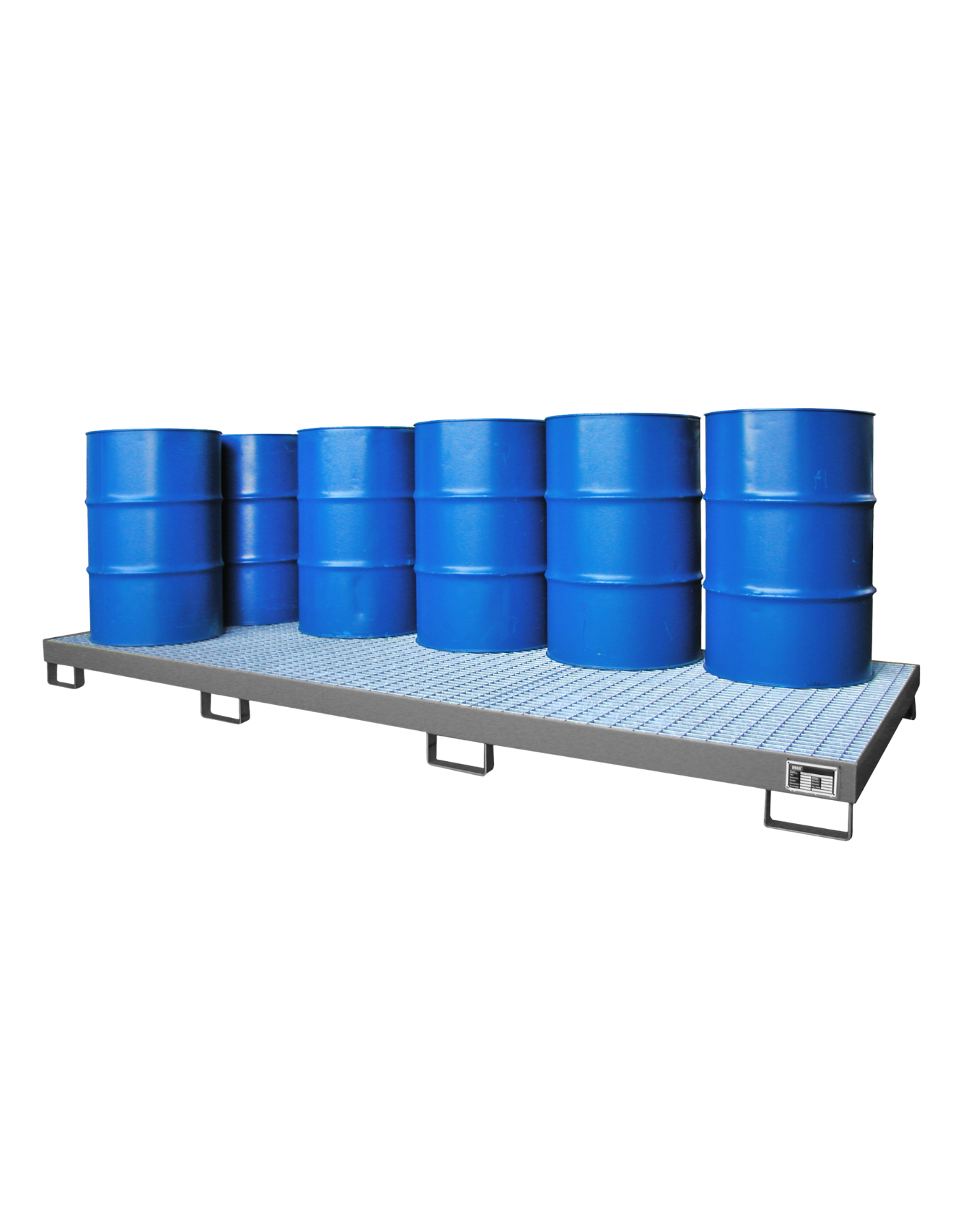 BAUER Stahl-Auffangwanne für 10 Fässer à 200 Liter; WHG-konform und stahlgeprüft gemäß StawaR für wassergefährdende Stoffe.