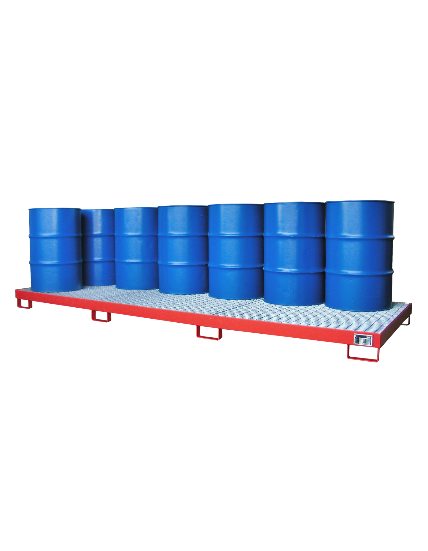 BAUER Stahl-Auffangwanne für 12 Fässer à 200 Liter; zugelassene Gefahrstofflagerung wassergefährdender Stoffe gemäß StawaR.