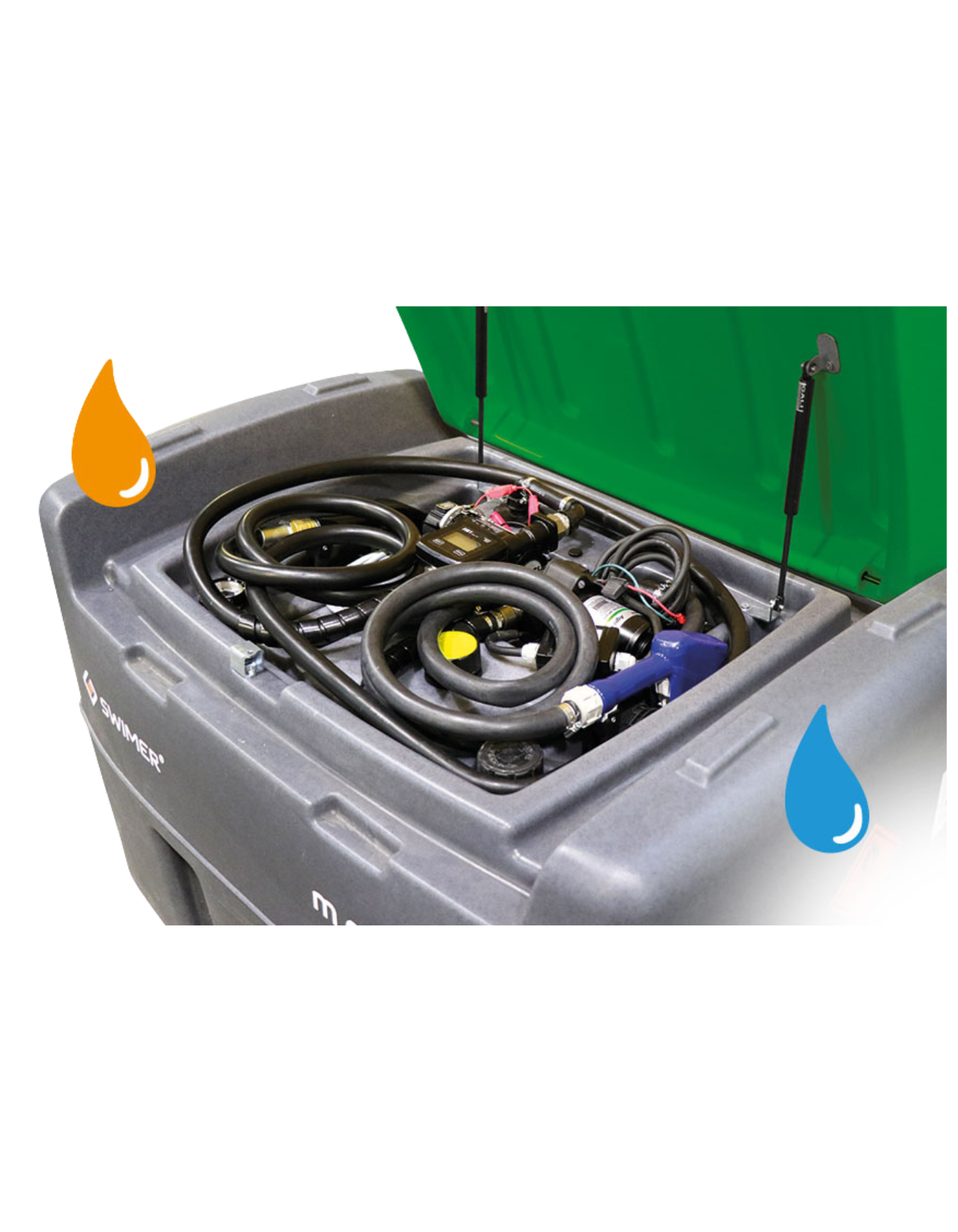 SWIMER mobi 5S Duo 450 Liter Innenraumansicht mit Krafftstoff
