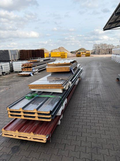 Sandwichpaneele Restposten Dach und Wand 40mm 60mm Kerndämmung weiß grau rotbraun