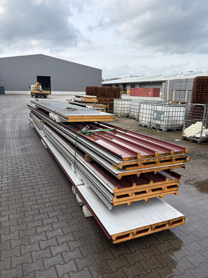Sandwichpaneele Restposten Dach und Wand 40mm 60mm Kerndämmung weiß grau rotbraun
