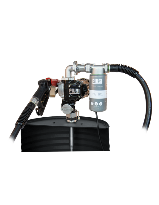 ZUWA Stationäre Kraftstoffpumpe 230V für Benzin; selbstansaugende Fasspumpe mit ATEX-Zulassung und Teleskop-Saugrohr zur sicheren Entleerung von 200 Liter Standardfässern 