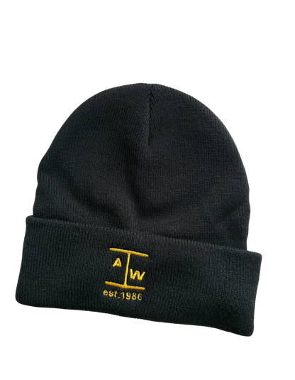 Wind Beanie mit Umschlag doppellagig & mit edlem Logostick