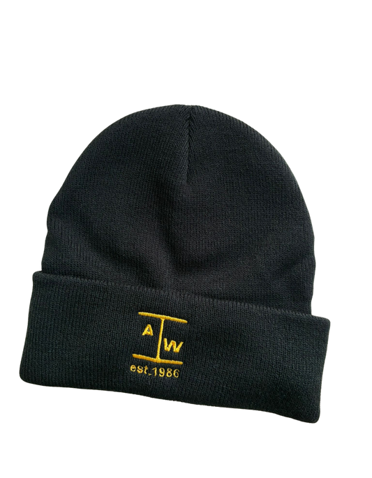 Wind Beanie mit Umschlag doppellagig & mit edlem Logostick